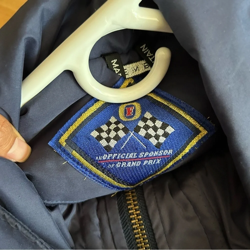 Vintage Fosters Grand Prix Navy Down Jacket